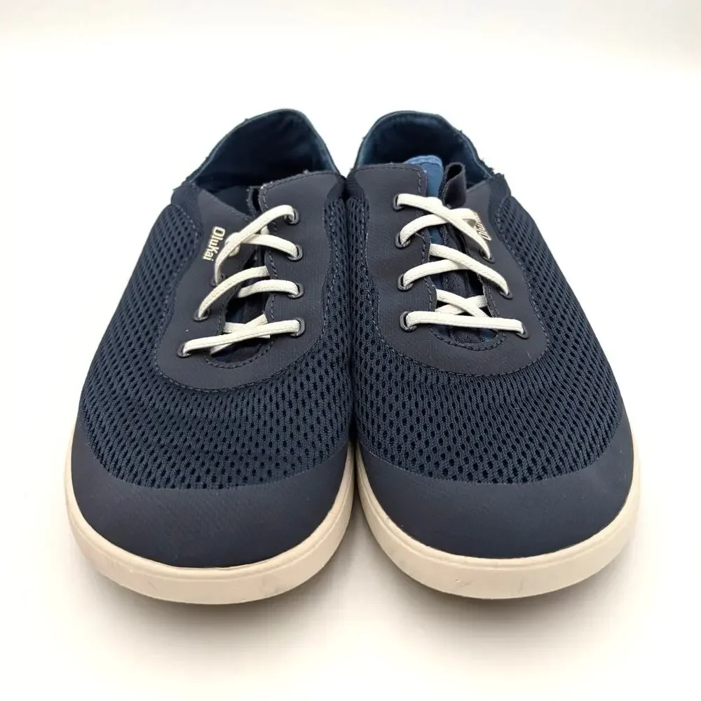 OluKai Moku Pae Sneaker Shoes Men's Trench Blue/Off White Size US8.5 EU41.5